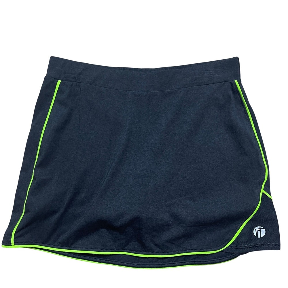 Raw Threads‎ Athletic Skort Skirt Shorts Activewear Neon Green Trim Womens